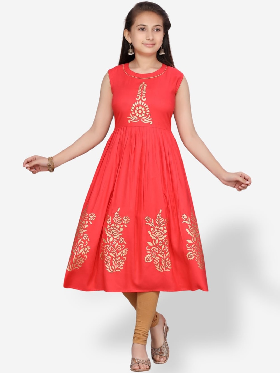 

Aarika Girls Printed Anarkali Kurta, Orange