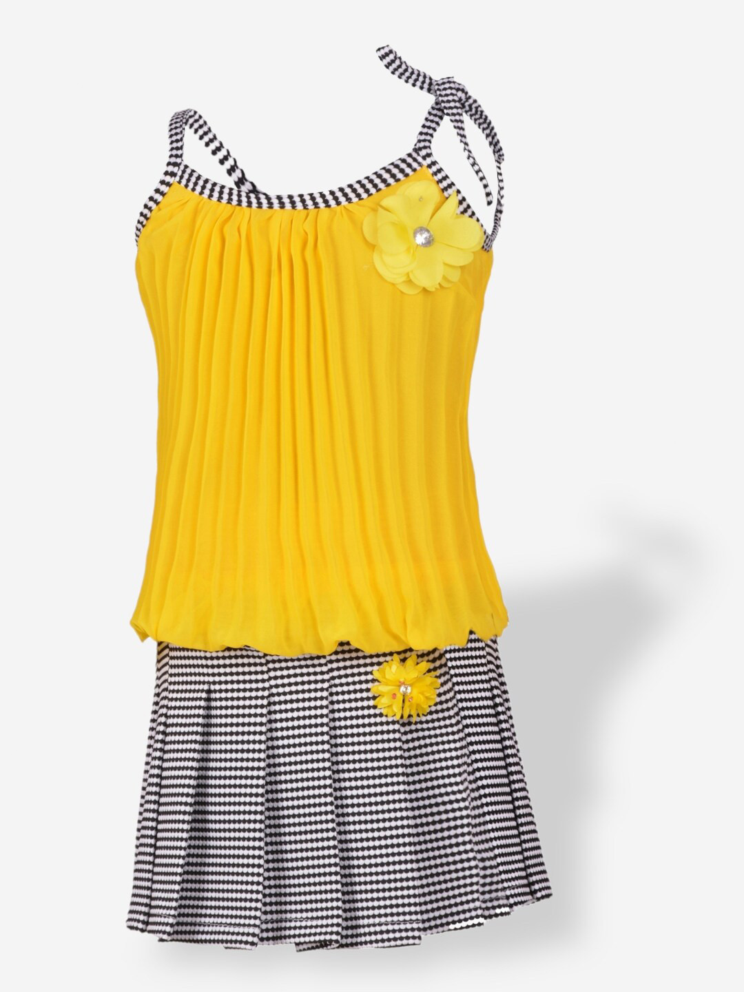 

Aarika Girls Georgette Top with Skirt, Yellow