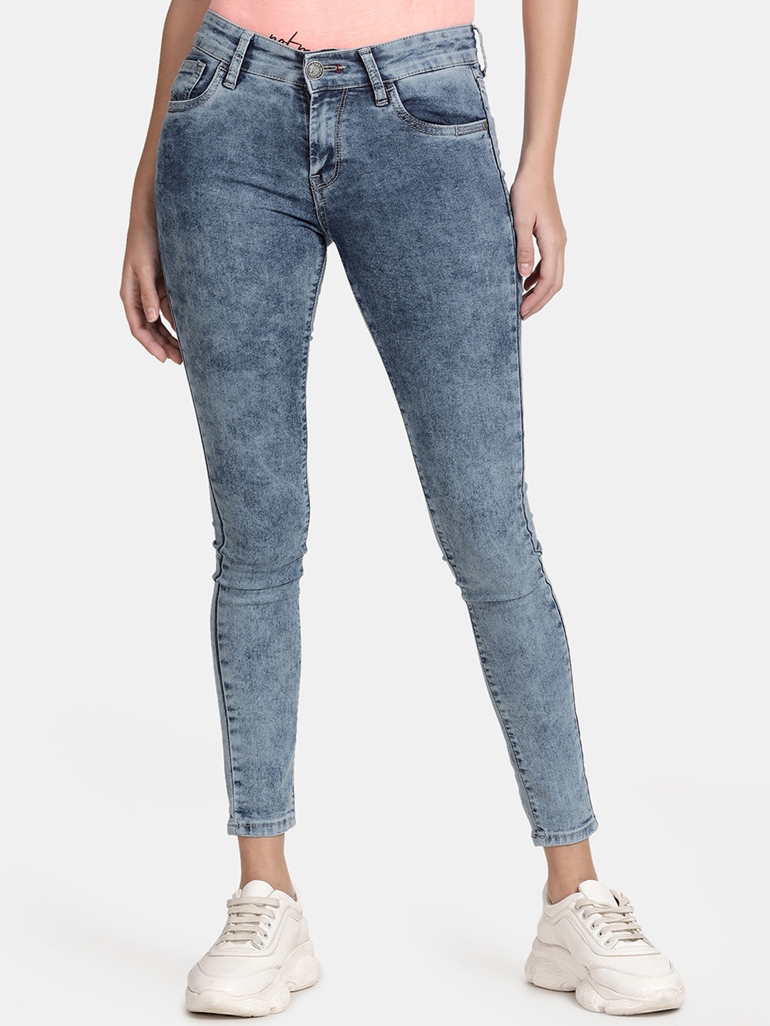 

Llak Jeans Women Skinny Fit Heavy Fade Stretchable Jeans, Blue