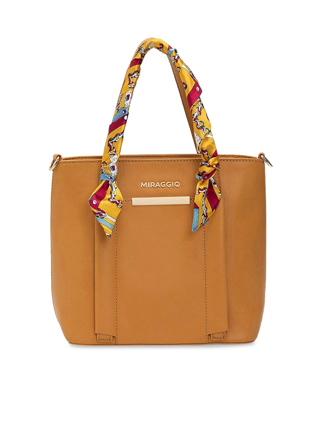 

MIRAGGIO Oversized Structured Handheld Bag, Mustard