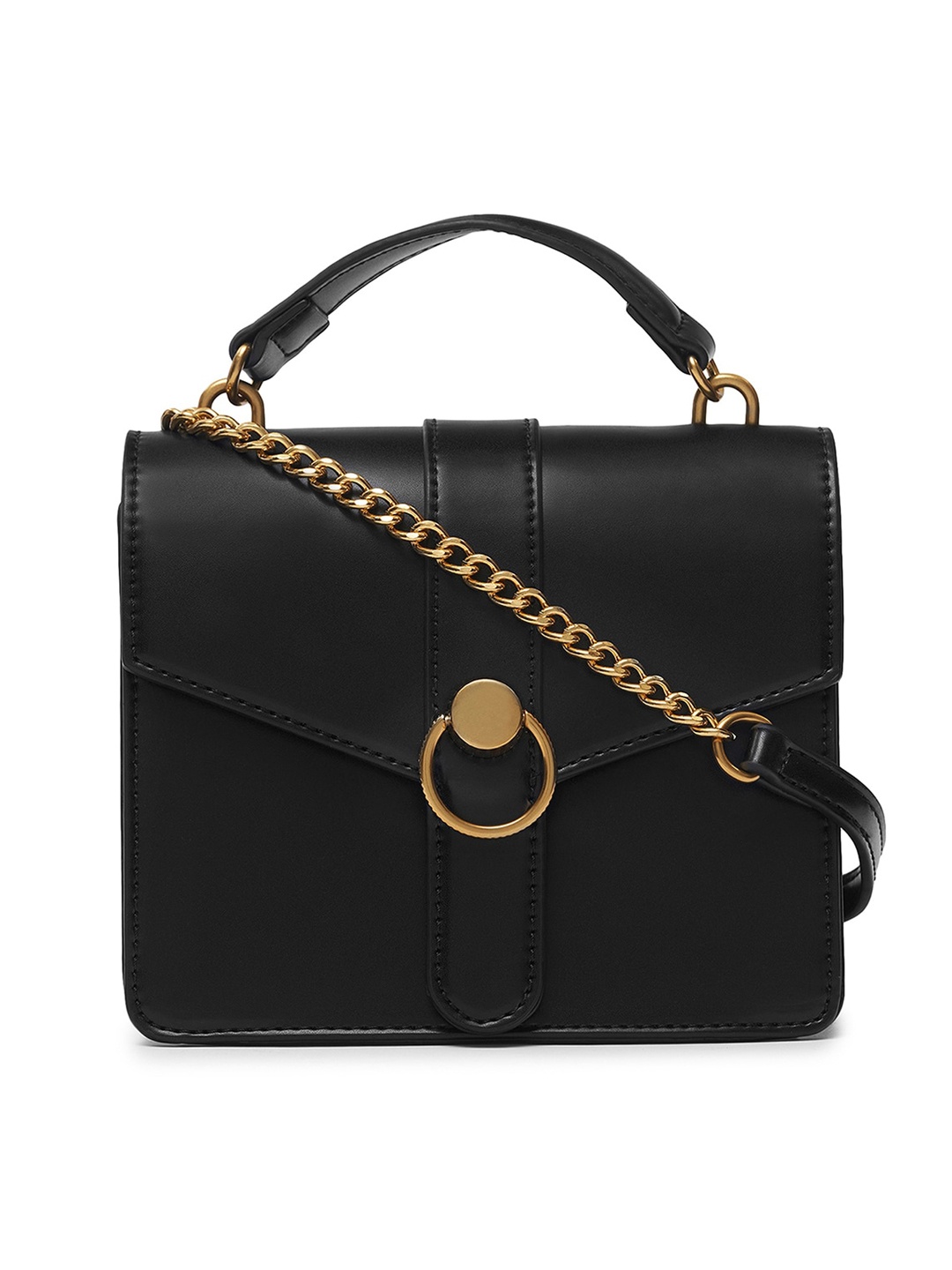 

MIRAGGIO Structured Satchel Bag, Black