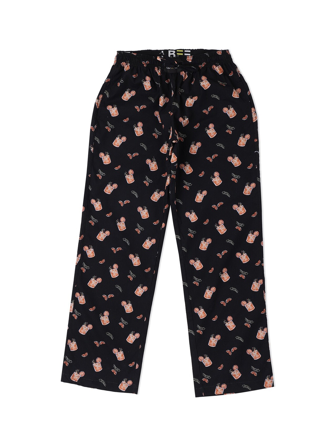 

LBEE Boys Printed Straight Pure Cotton Lounge Pants, Black