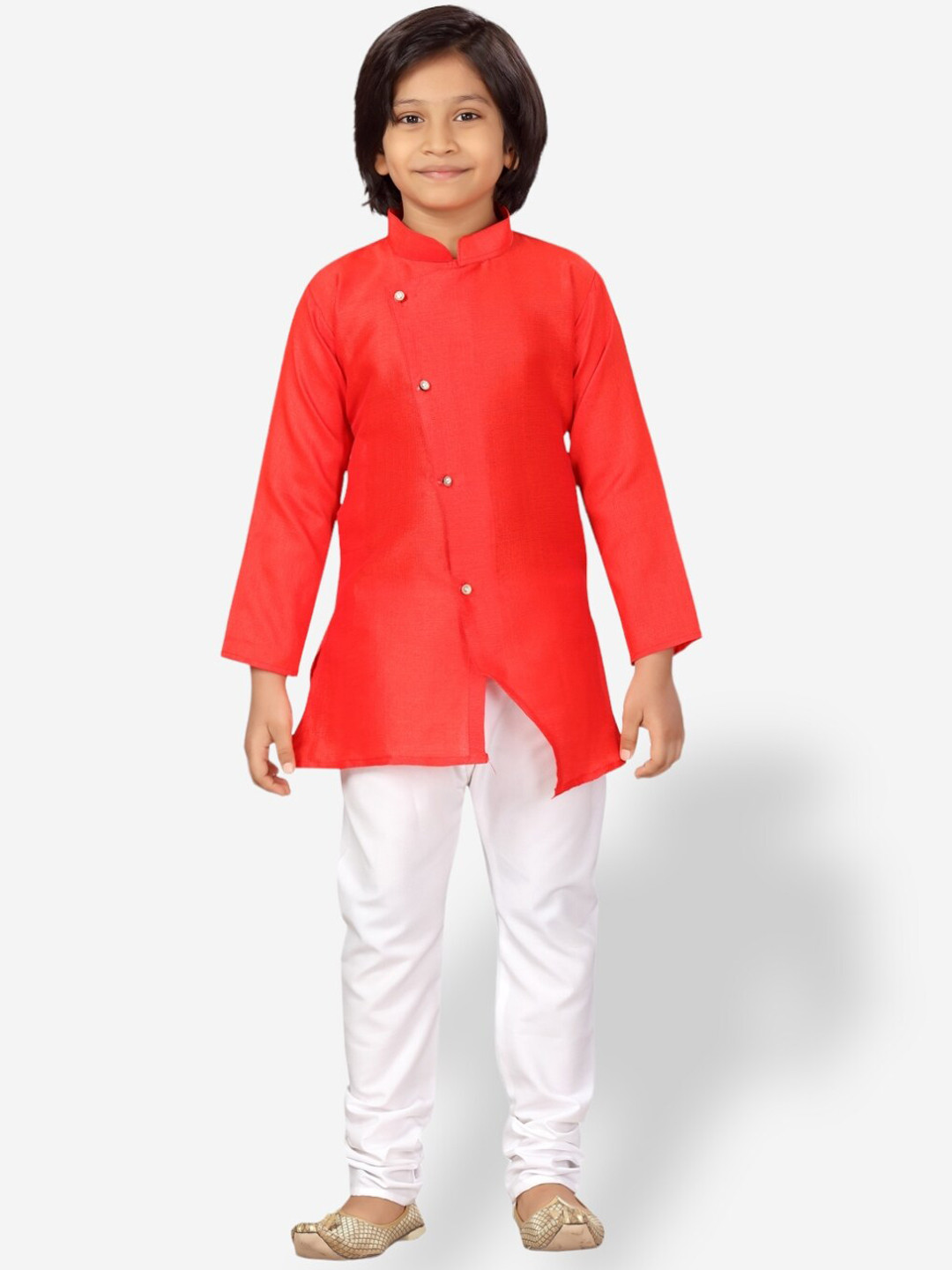 

Aarika Boys Pure Silk Kurta With Pyjamas, Red