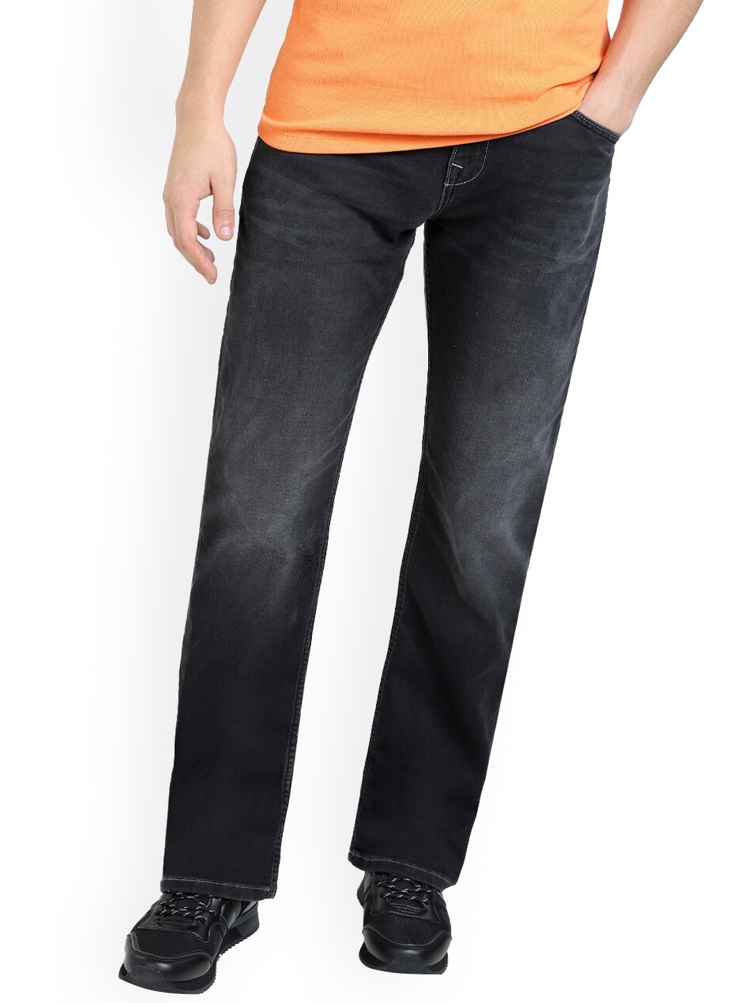 

Jack & Jones Men Grey Slim Fit Low-Rise Low Distress Jeans