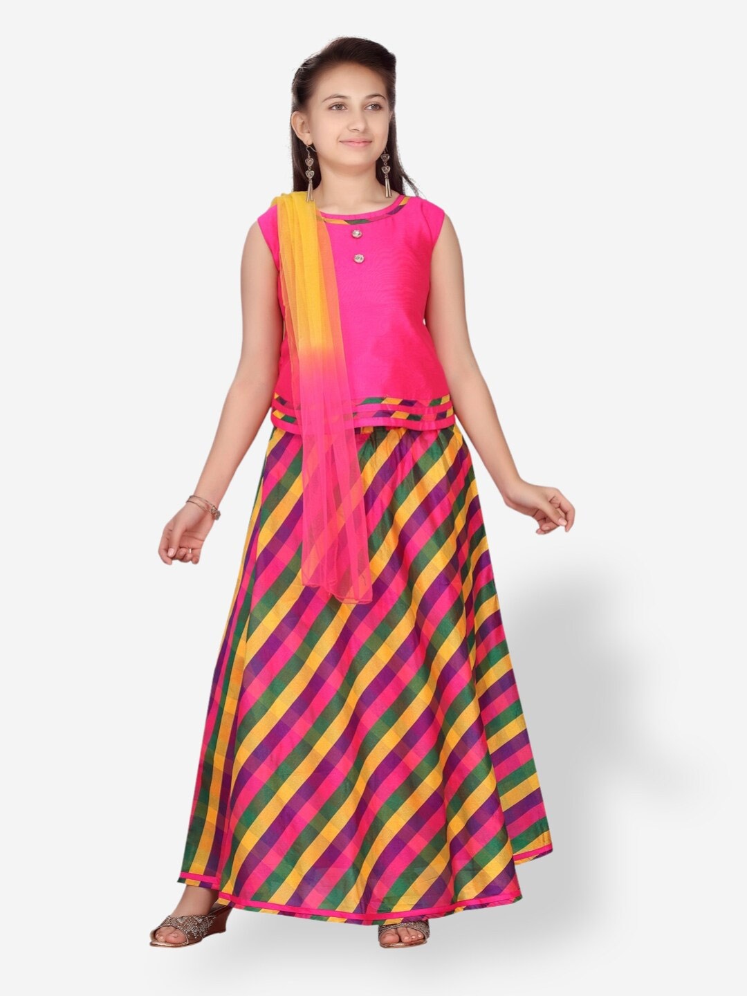 

Aarika Girls Ready to Wear Lehenga & Blouse With Dupatta, Pink