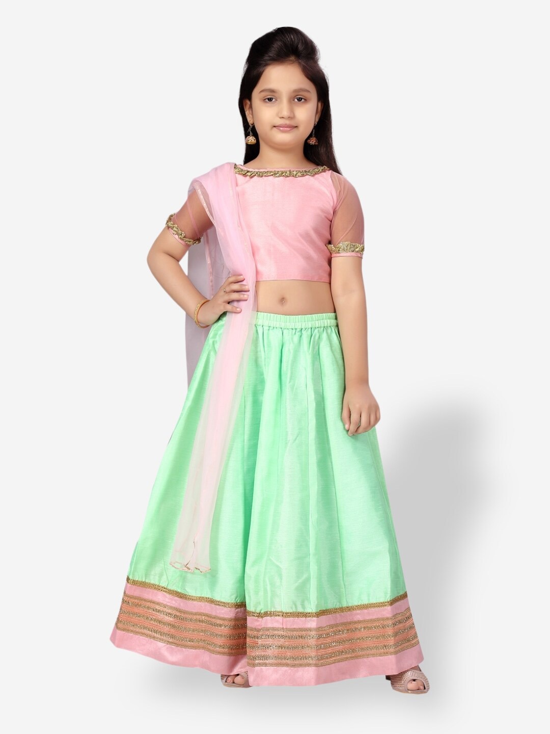 

Aarika Girls Ready to Wear Lehenga & Blouse With Dupatta, Pink