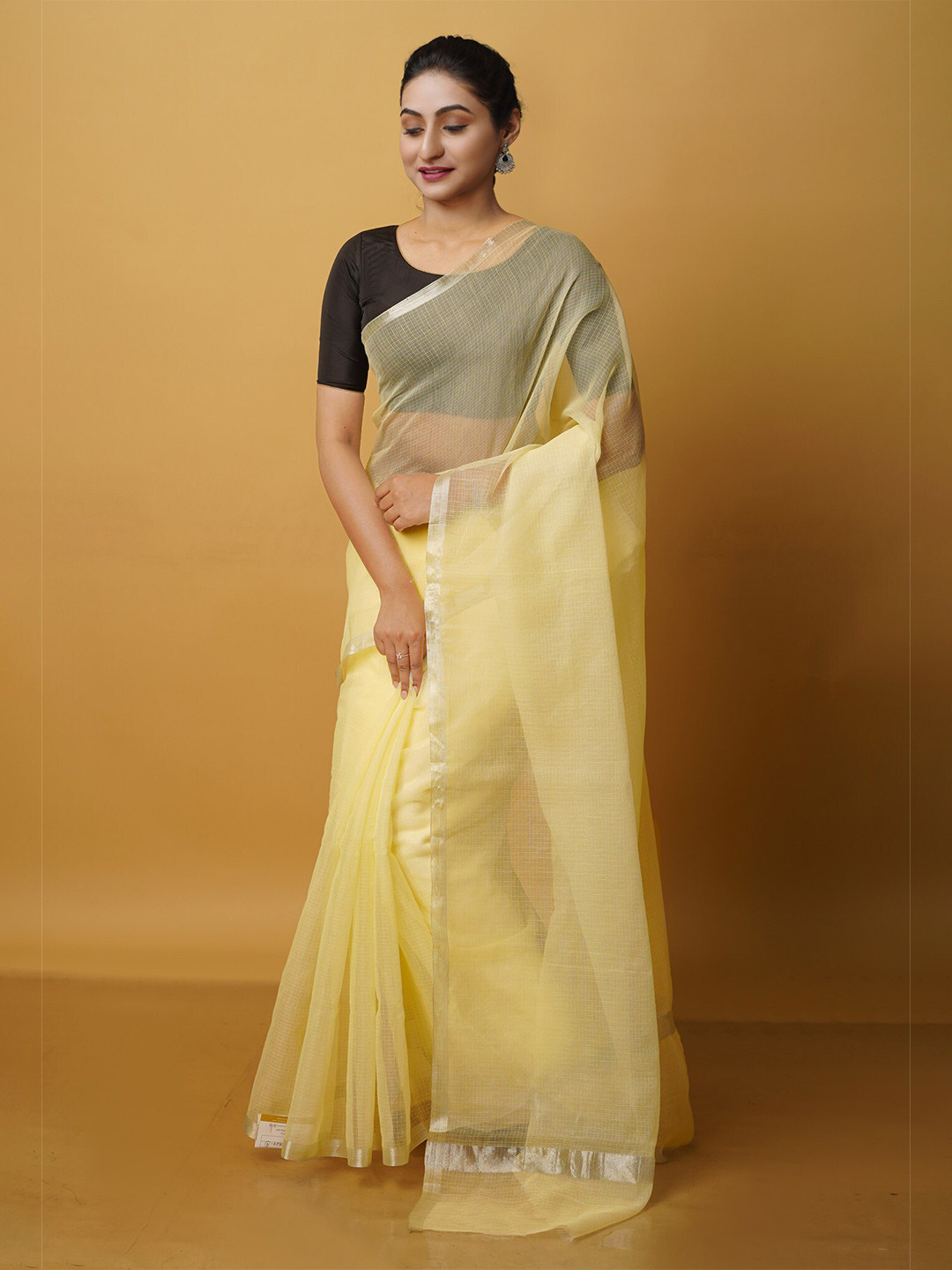 

Unnati Silks Woven Design Zari Pure Cotton Kota Saree, Yellow