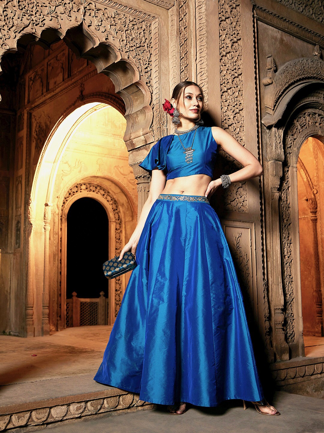 

Shae by SASSAFRAS Ready to Wear Lehenga & Choli, Teal