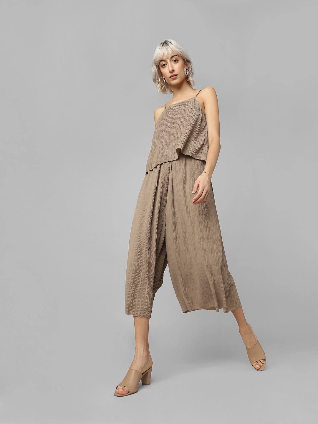 

ONLY Women Loose Fit Plain Culottes Trousers, Brown