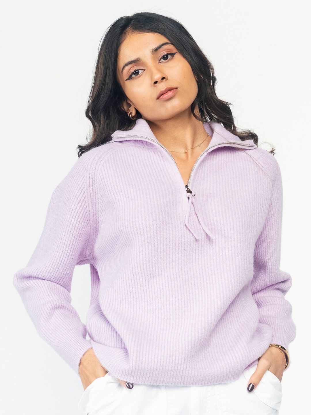 

FREAKINS Acrylic Ribbed Pullover, Purple