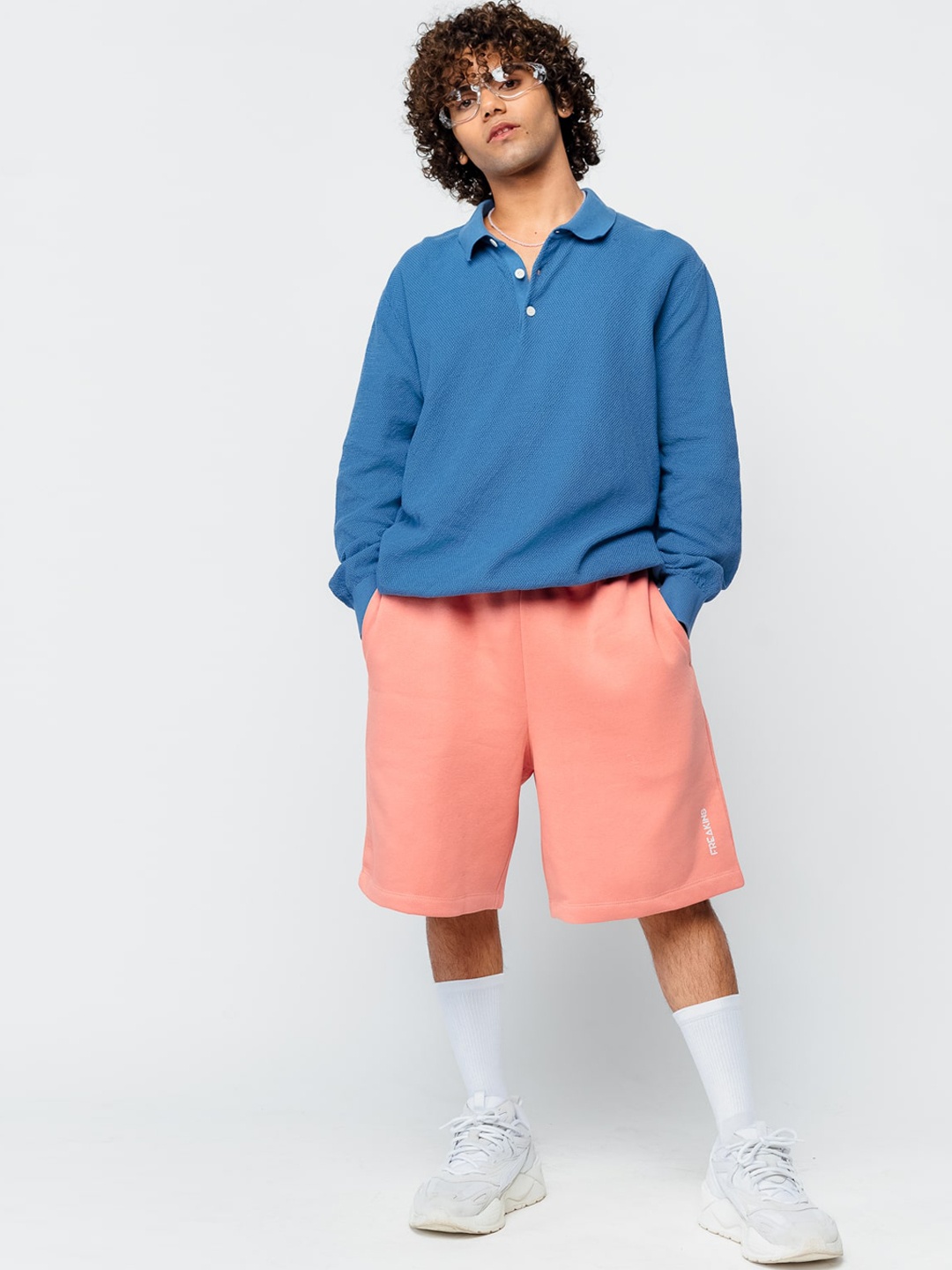 

FREAKINS Men Loose Fit High-Rise Shorts, Pink