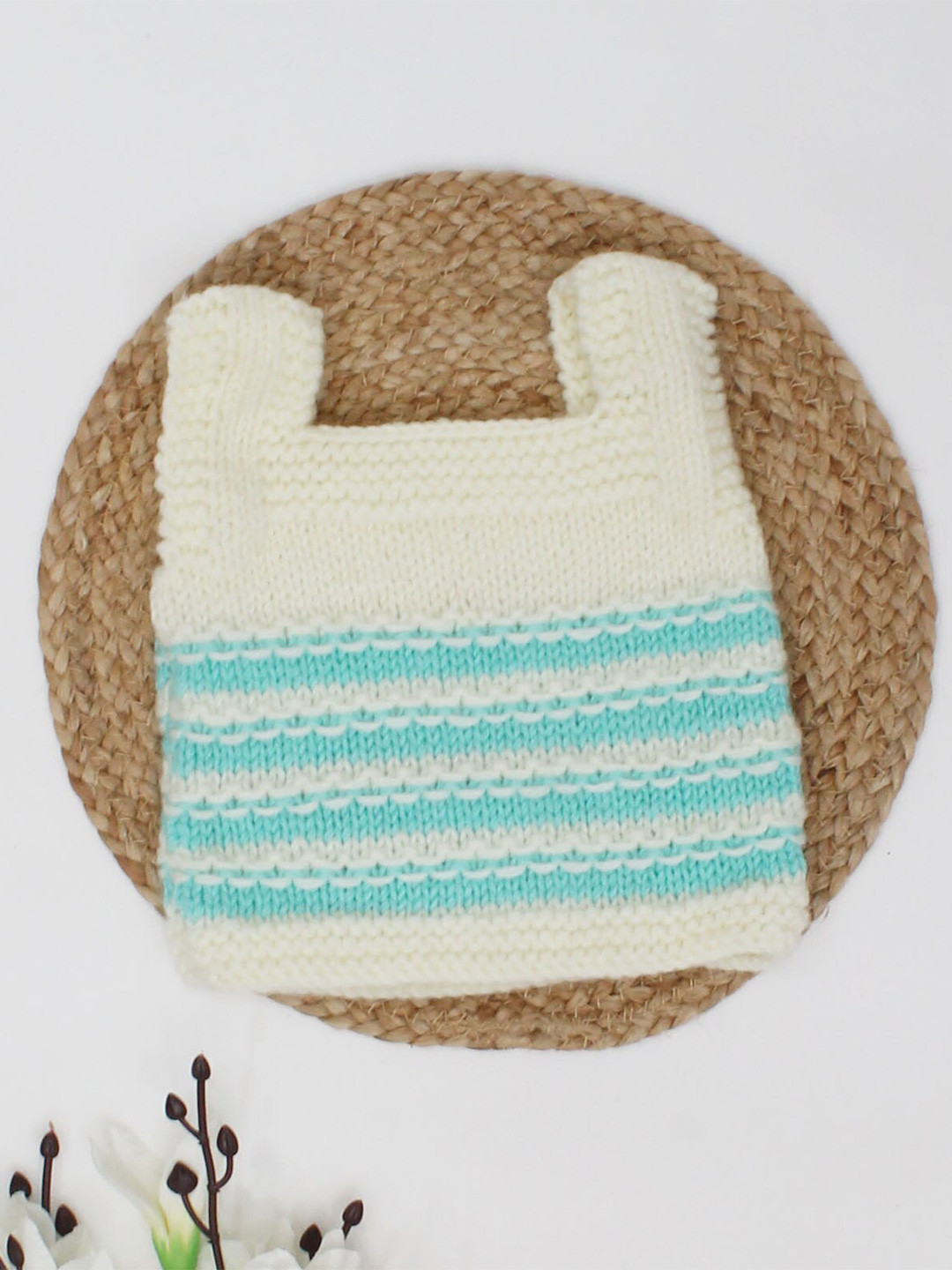 

Woonie Unisex Kids Striped Sweater Acrylic Vest, White