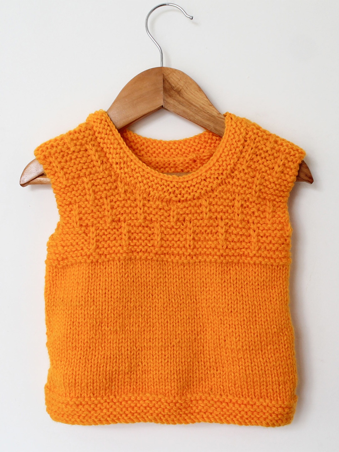

Woonie Unisex Kids Cable Knit Sweater Acrylic Vest, Orange