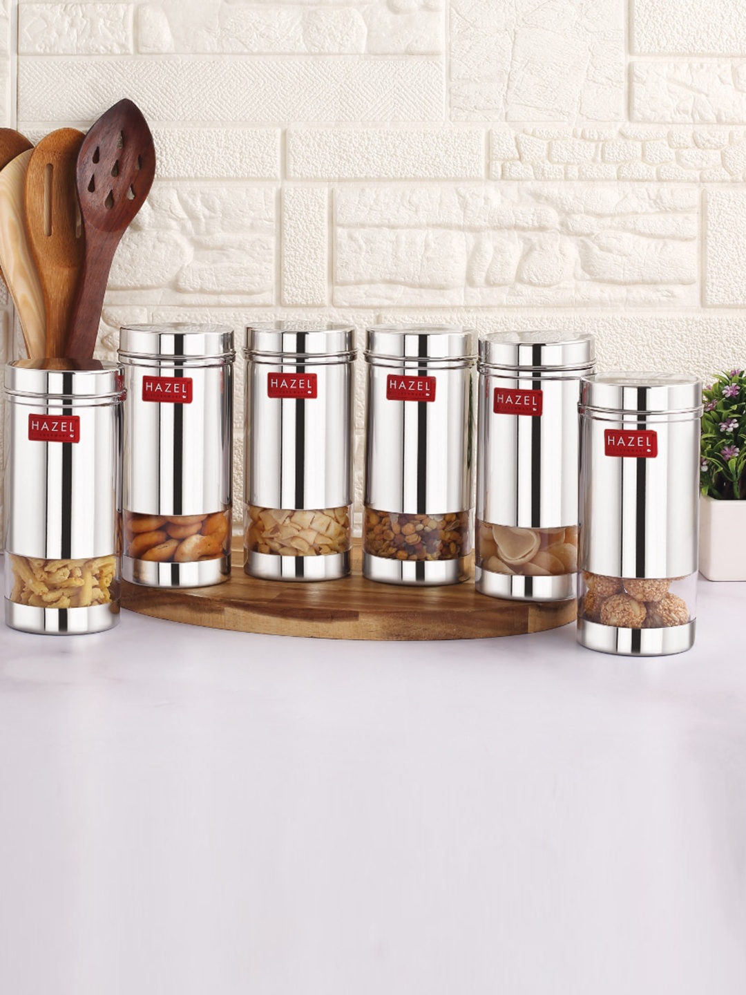 

HAZEL 12 Pcs Stainless Steel See Through Food Containers With Airtight Lid 500 ml Each