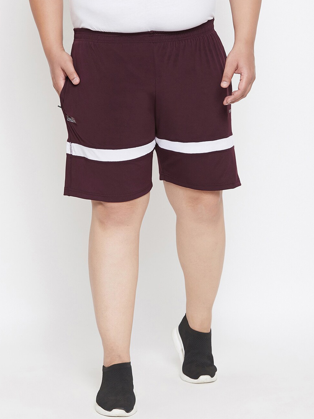 

bigbanana Men Plus Size Mid-Rise Training & Gym Rapid-Dry Shorts, Maroon