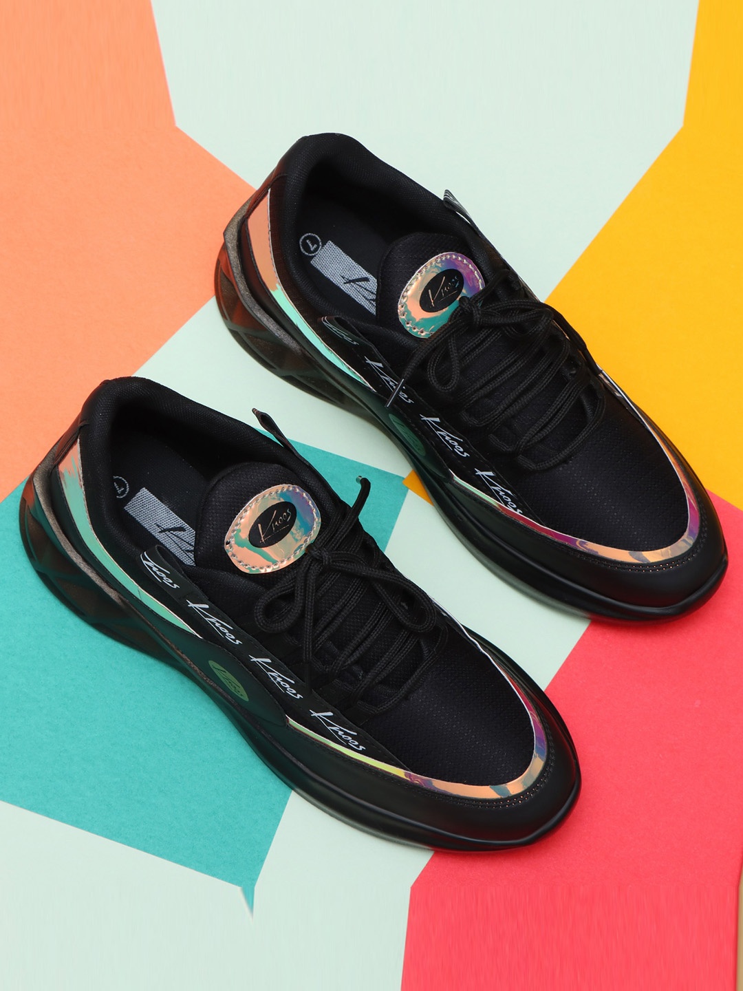

knoos Men Printed Sneakers, Black