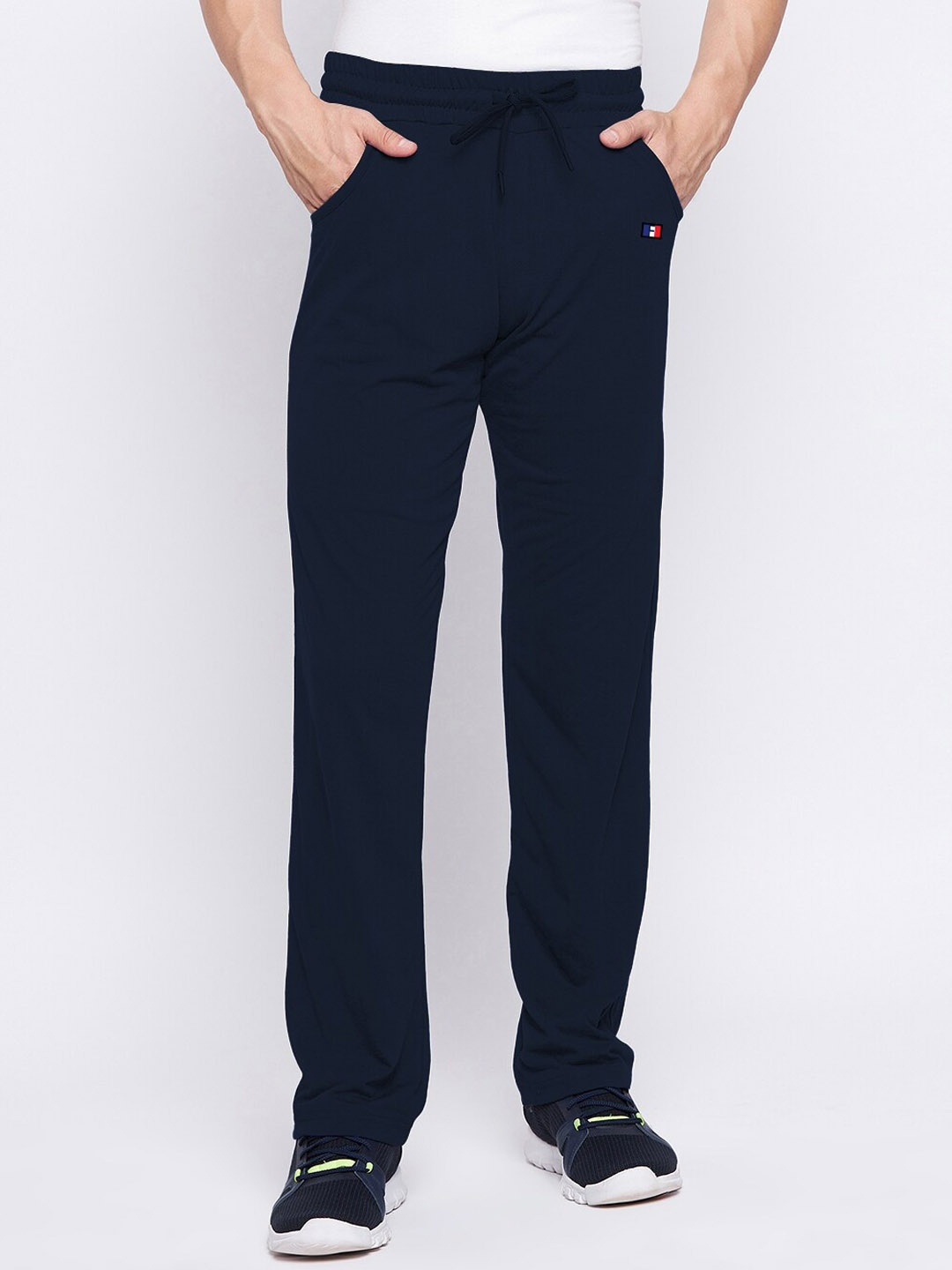 

FRENCH FLEXIOUS Men Mid-Rise Track Pants, Navy blue