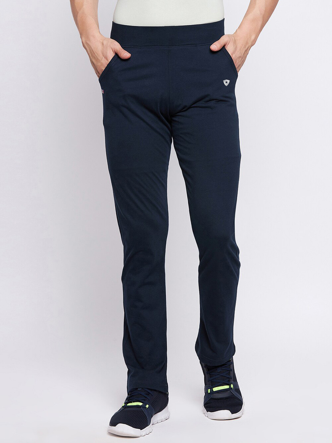 

FRENCH FLEXIOUS Men Mid-Rise Track Pants, Navy blue