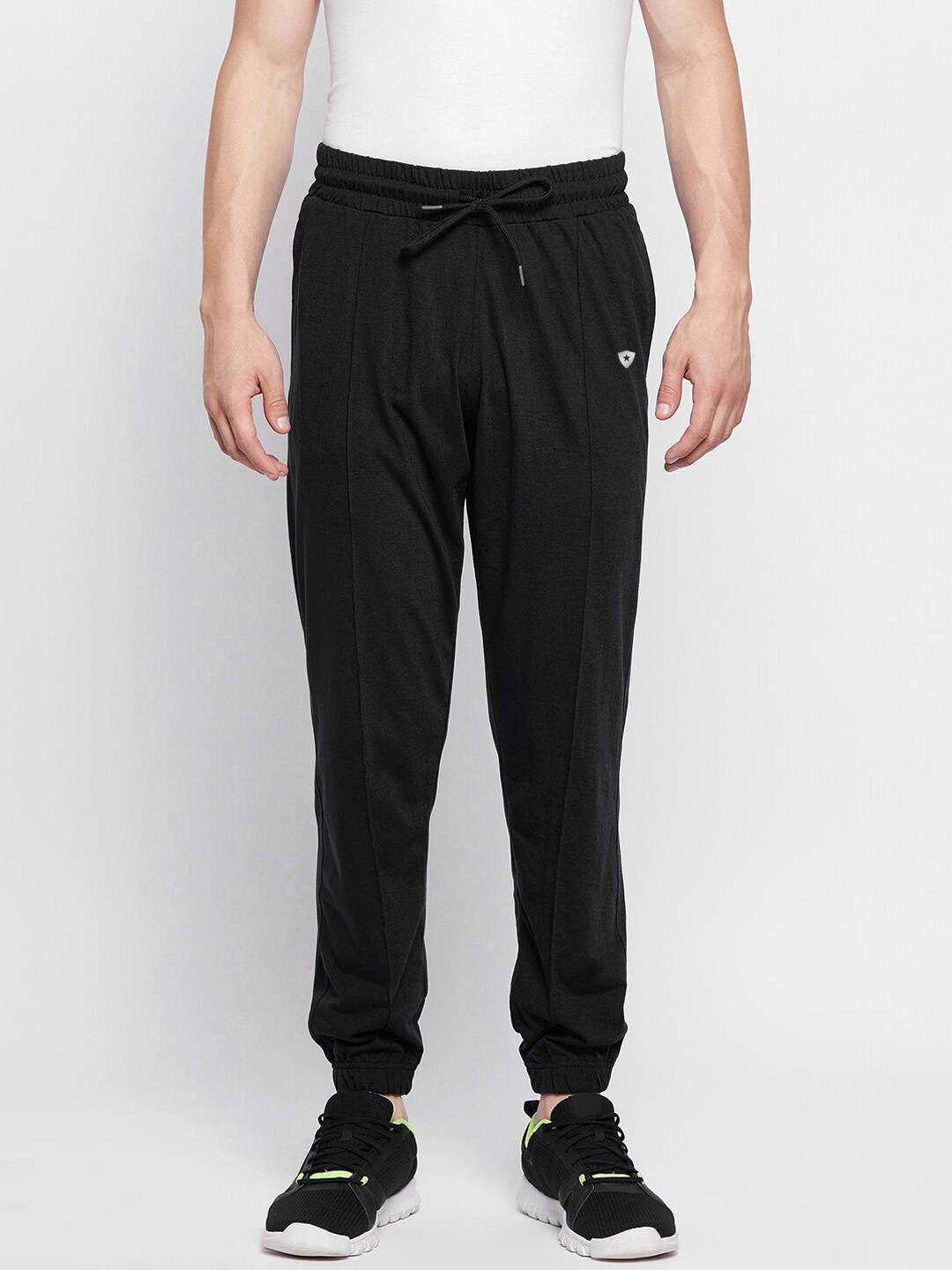 

FRENCH FLEXIOUS Men Mid-Rise Joggers, Black
