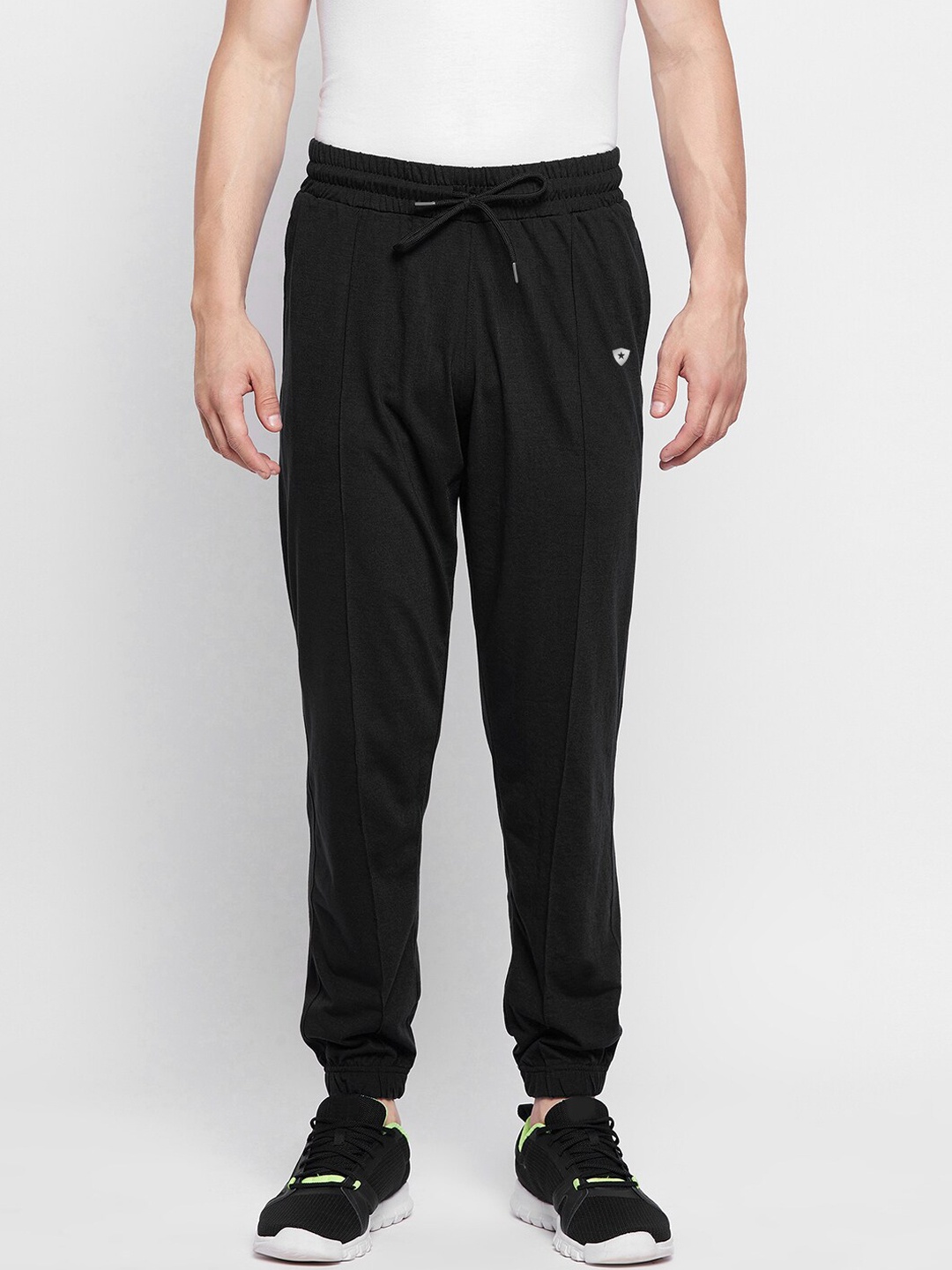 

FRENCH FLEXIOUS Men Mid-Rise Joggers, Black