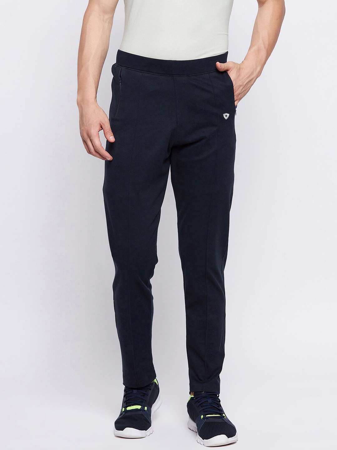 

FRENCH FLEXIOUS Men Mid-Rise Track Pants, Navy blue