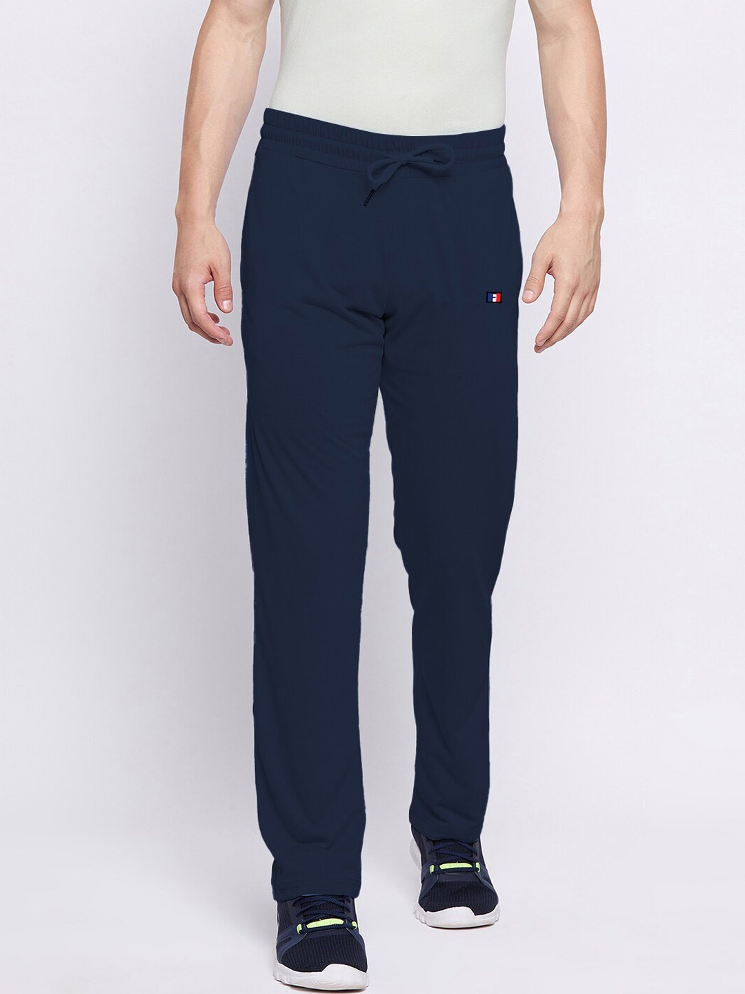 

FRENCH FLEXIOUS Men Mid-Rise Track Pants, Navy blue