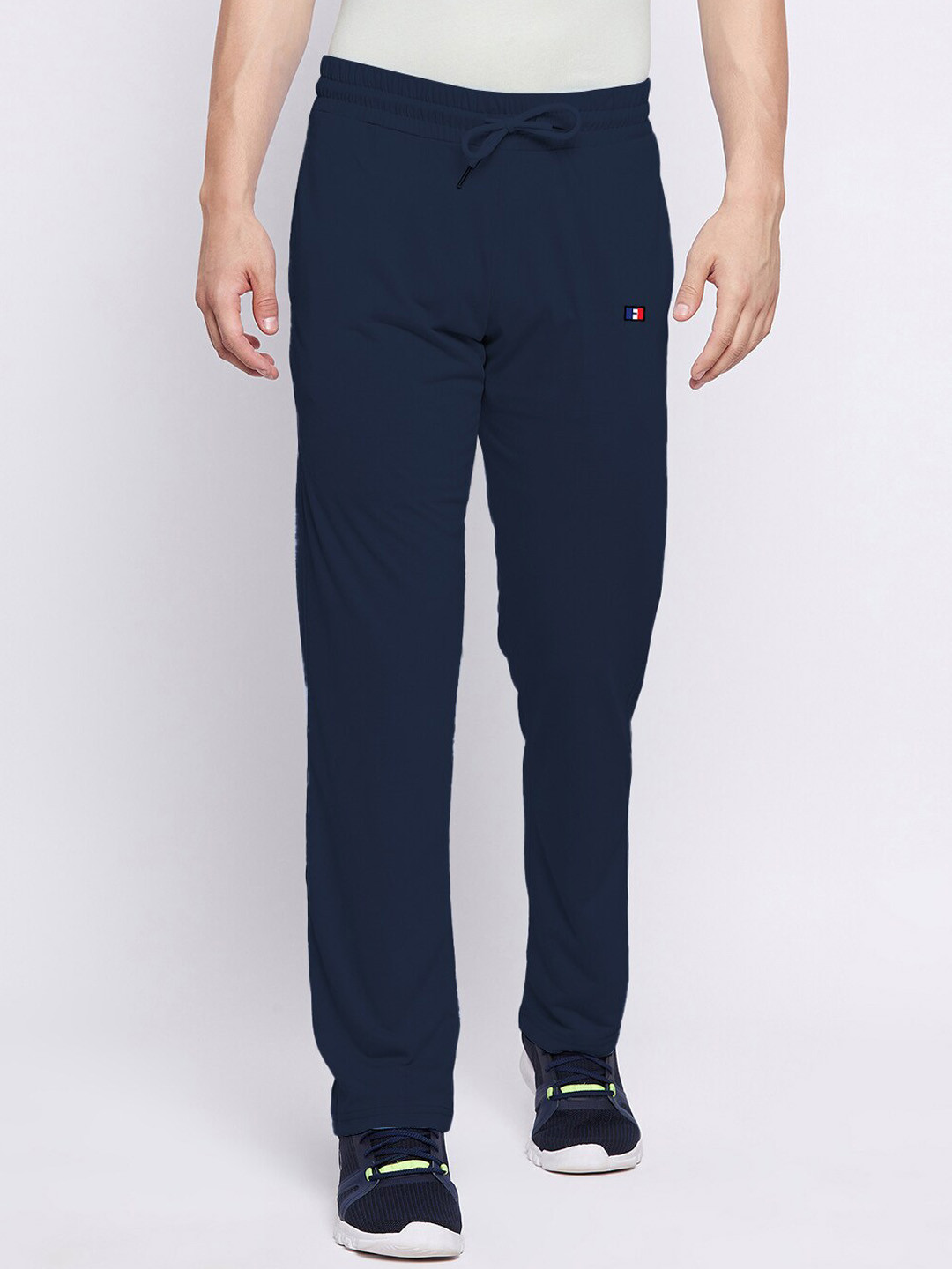 

FRENCH FLEXIOUS Men Mid-Rise Track Pants, Navy blue
