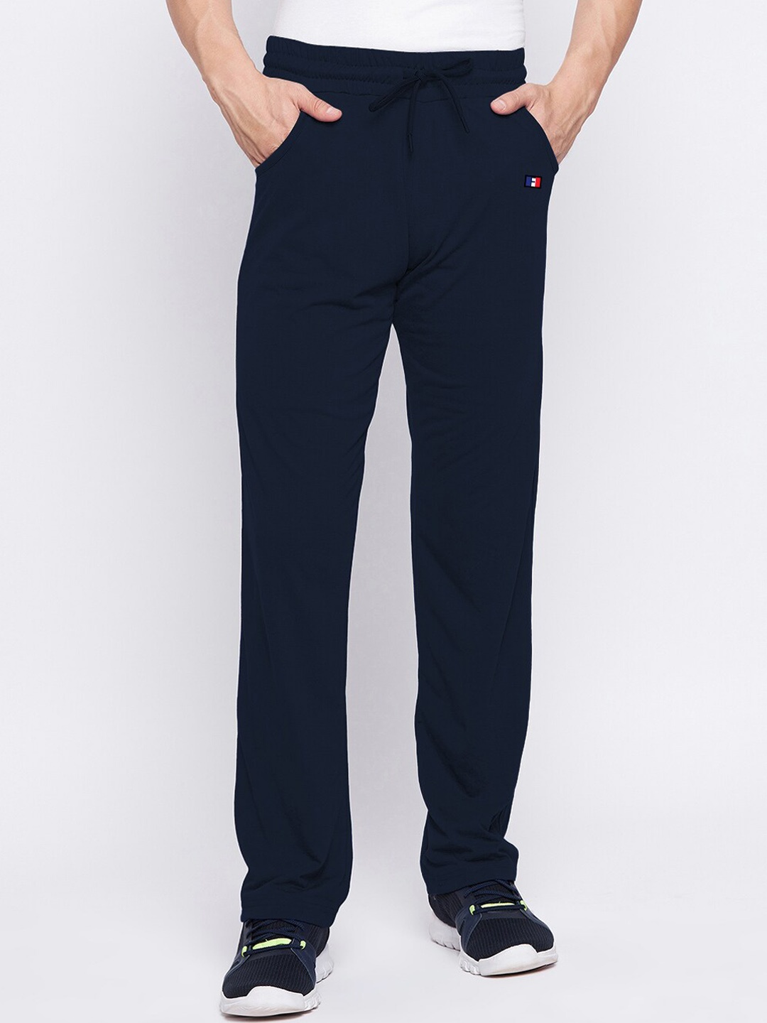 

FRENCH FLEXIOUS Men Mid-Rise Track Pants, Navy blue