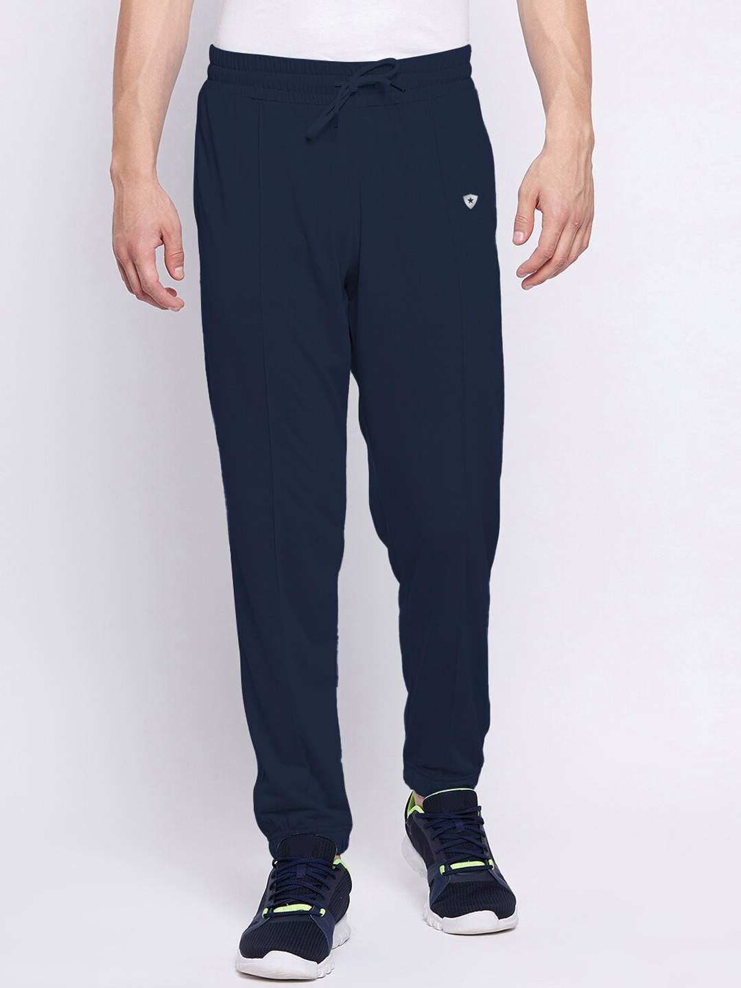 

FRENCH FLEXIOUS Men Mid-Rise Joggers, Navy blue
