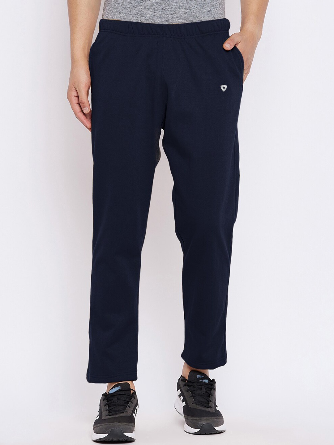 

FRENCH FLEXIOUS Men Mid-Rise Track Pants, Navy blue