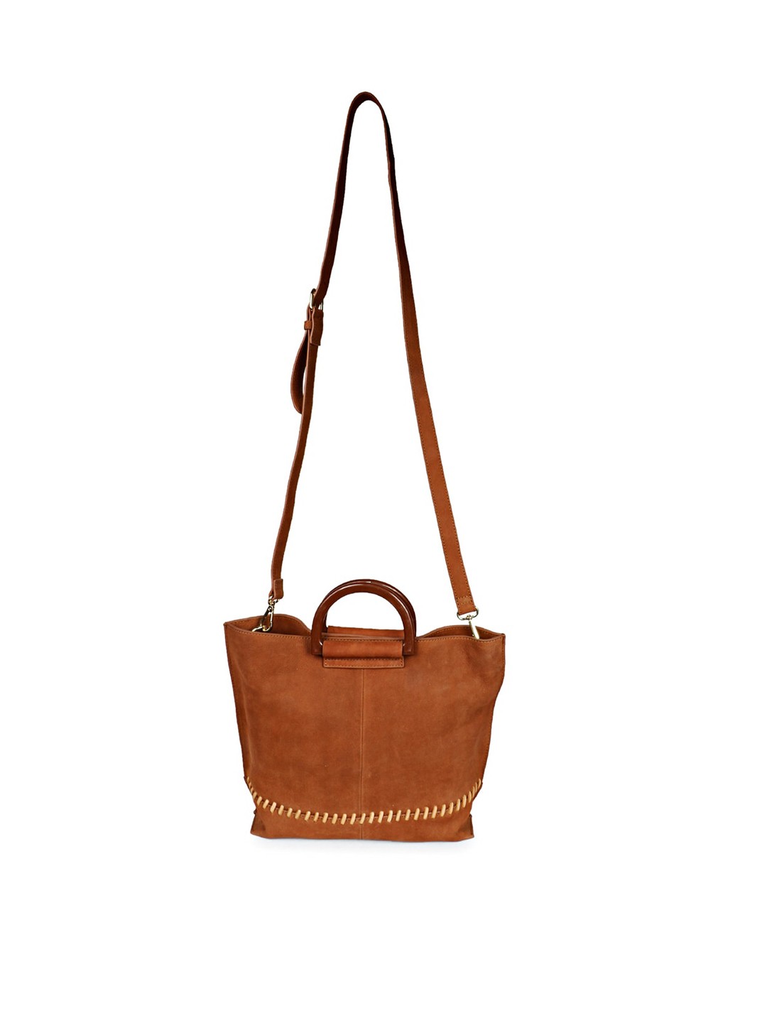 

Saint G Suede Oversized Structured Handheld Bag, Brown