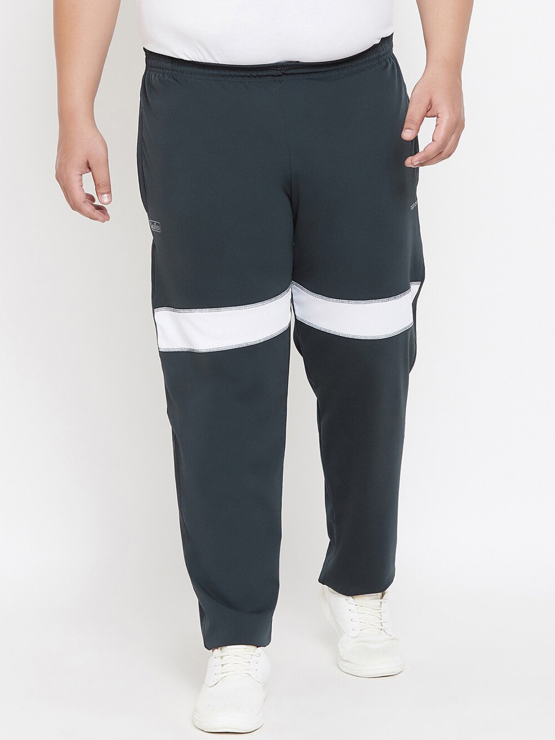 

bigbanana Men Plus Size Colourblocked Track Pants, Teal