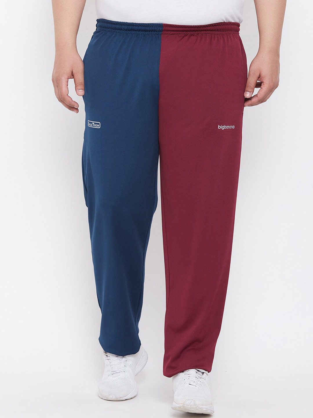 

bigbanana Men Plus Size Colourblocked Track Pants, Maroon