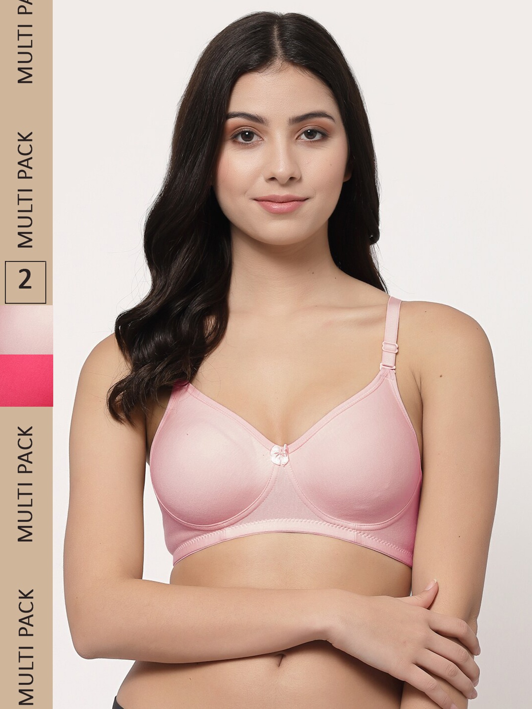 

Docare Pack of 2 Lightly Padded Non-Wired Bra, Red