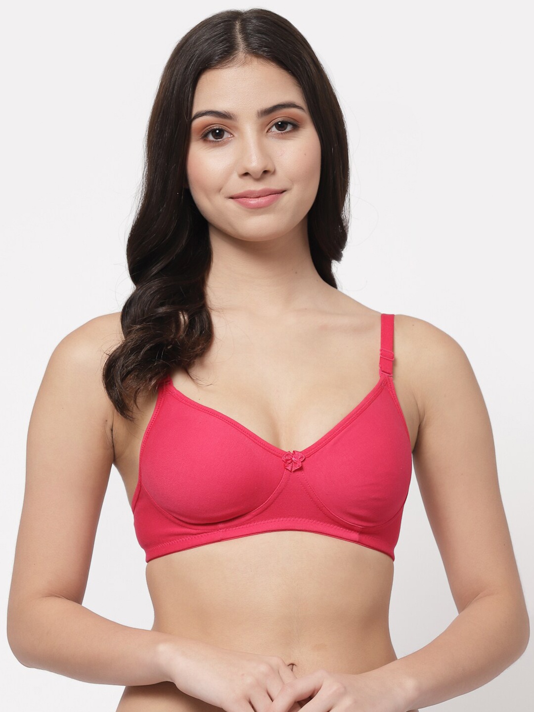 

Docare Pack Of 2 Lightly Padded Cotton Medium Support All Day Comfort Seamless Bra, Pink