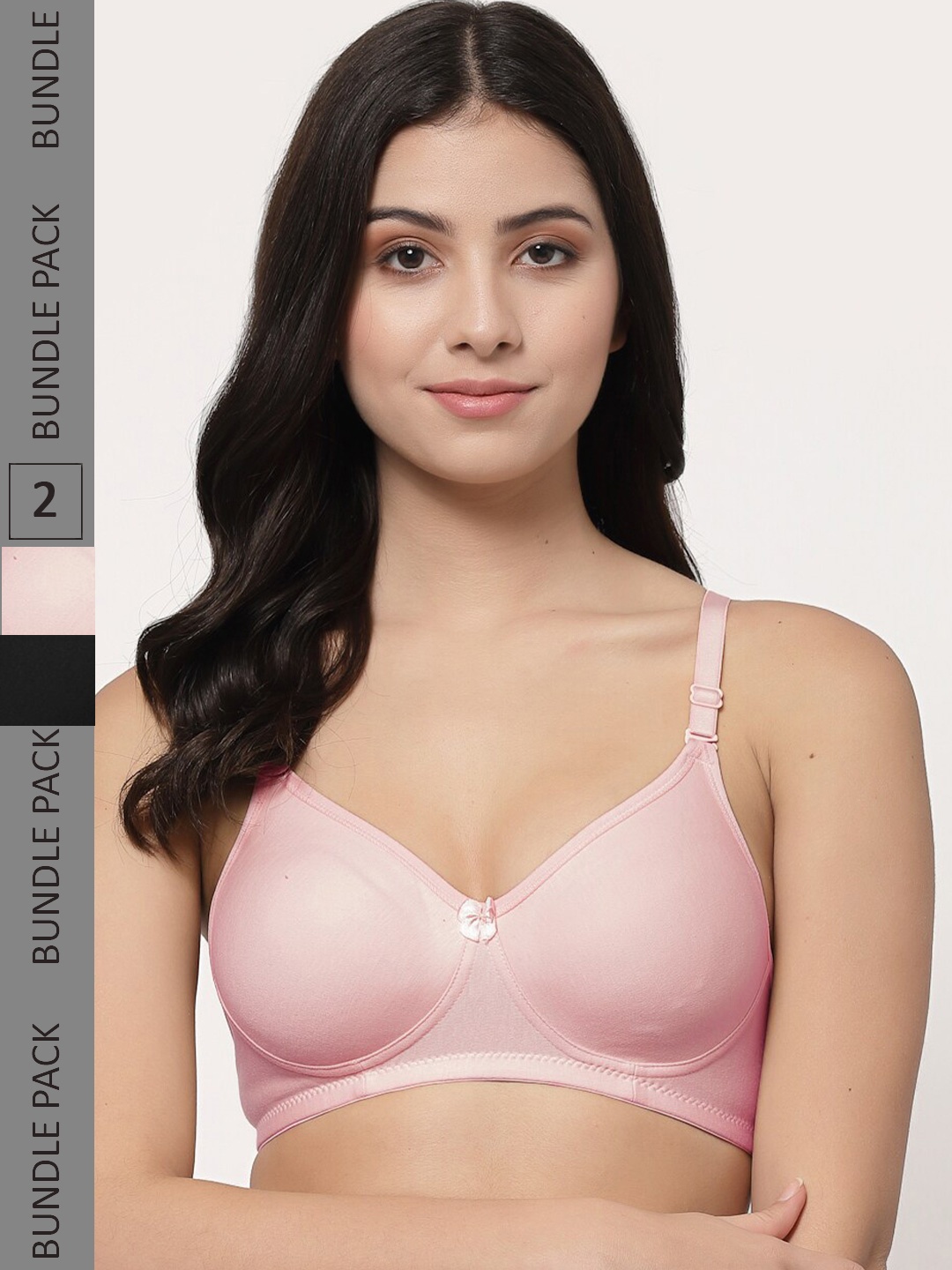 

Docare Pack Of 2 Lightly Padded Seamless Super Support Cotton Tshirt Bra, Pink