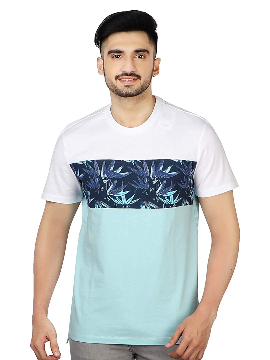 

Kenneth Cole Colourblocked Round Neck Cotton T-shirt, White