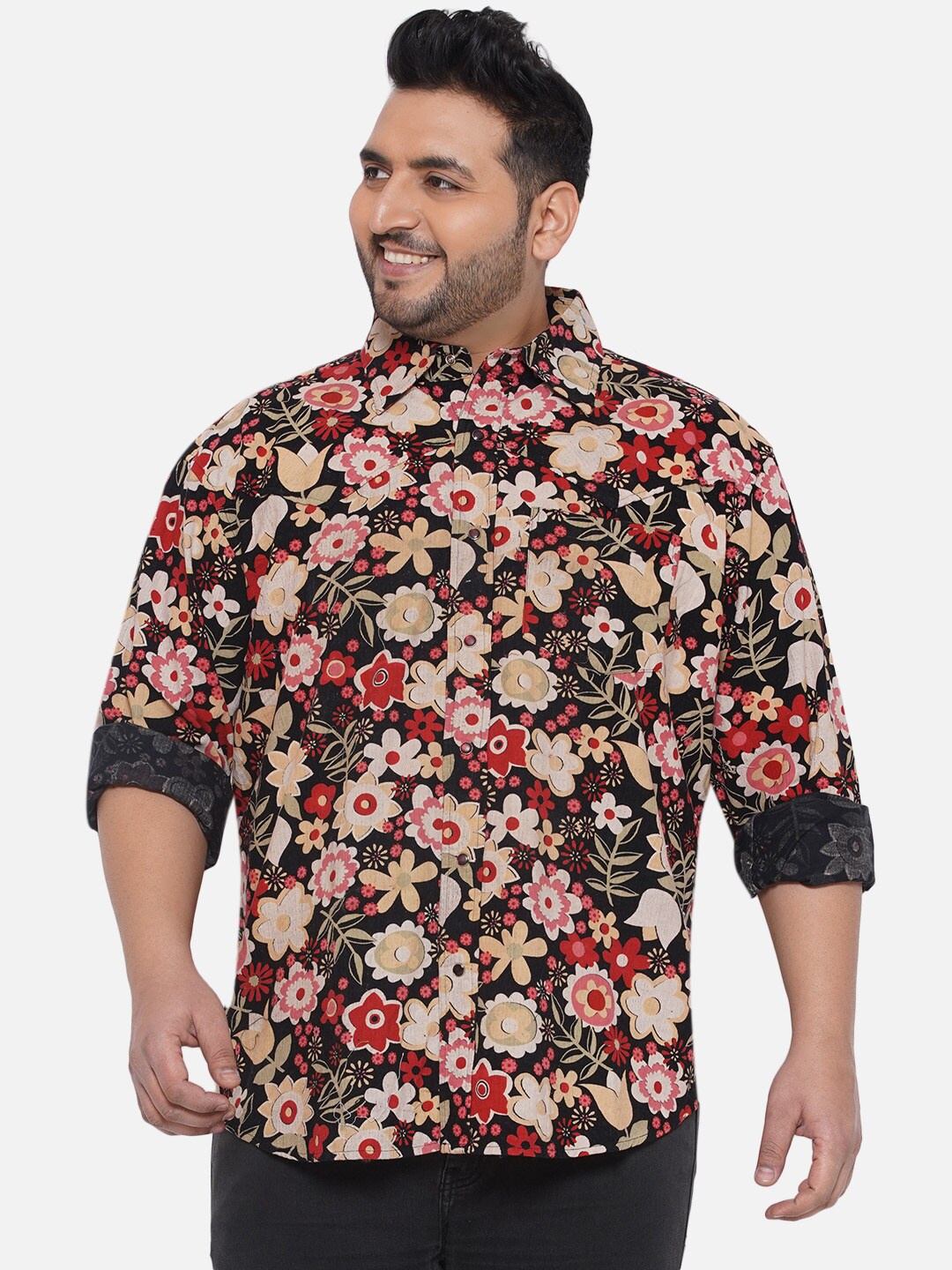 

Santonio Comfort Floral Printed Pure Cotton Shirt, Cream