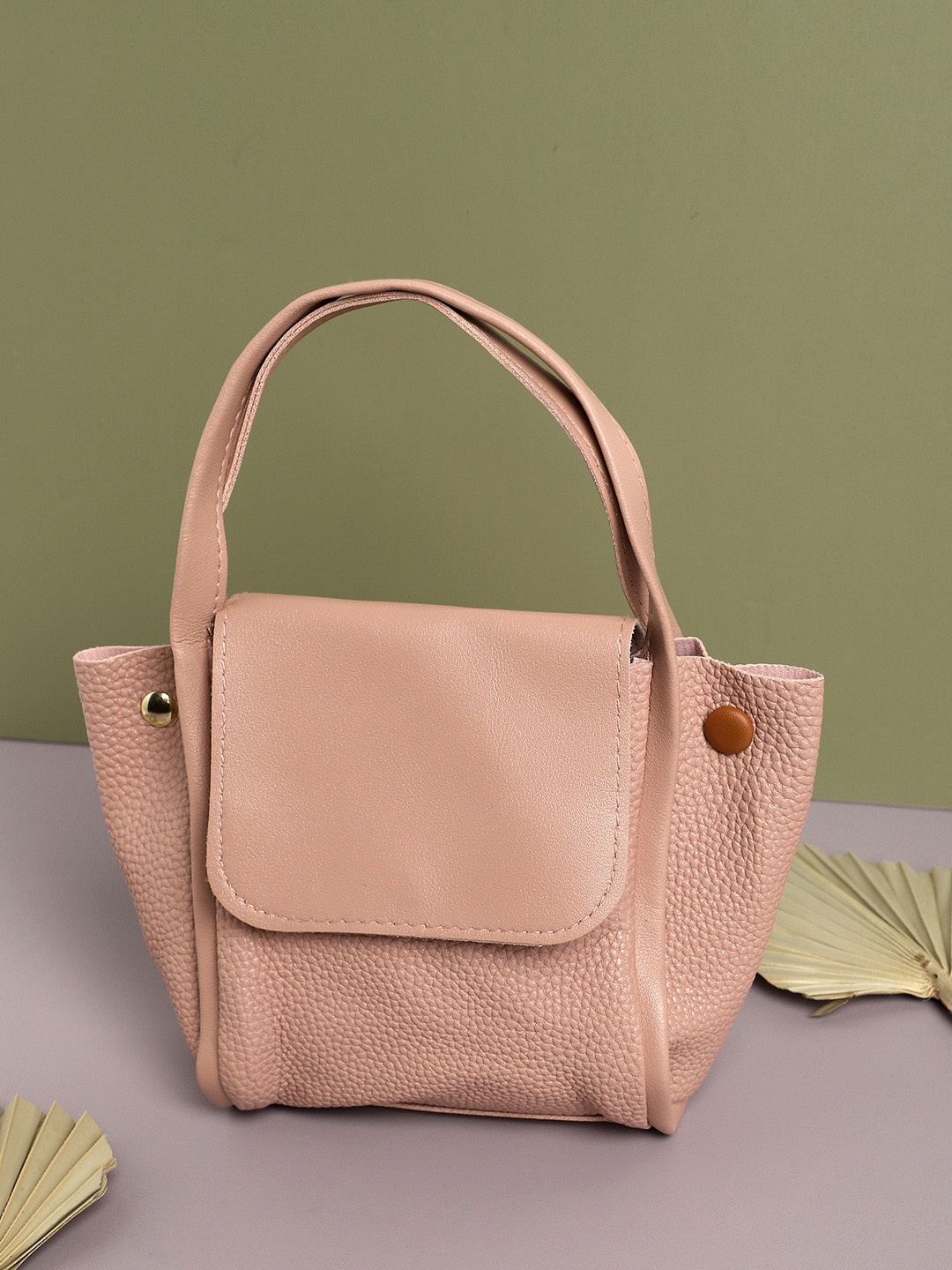 

HAUTE SAUCE by Campus Sutra Textured Structured Handheld Bag, Pink