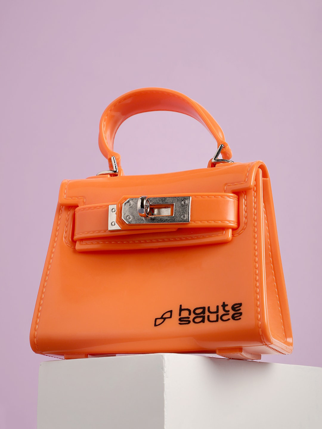 

HAUTE SAUCE by Campus Sutra Detachable Sling Structured Handheld Bag, Orange