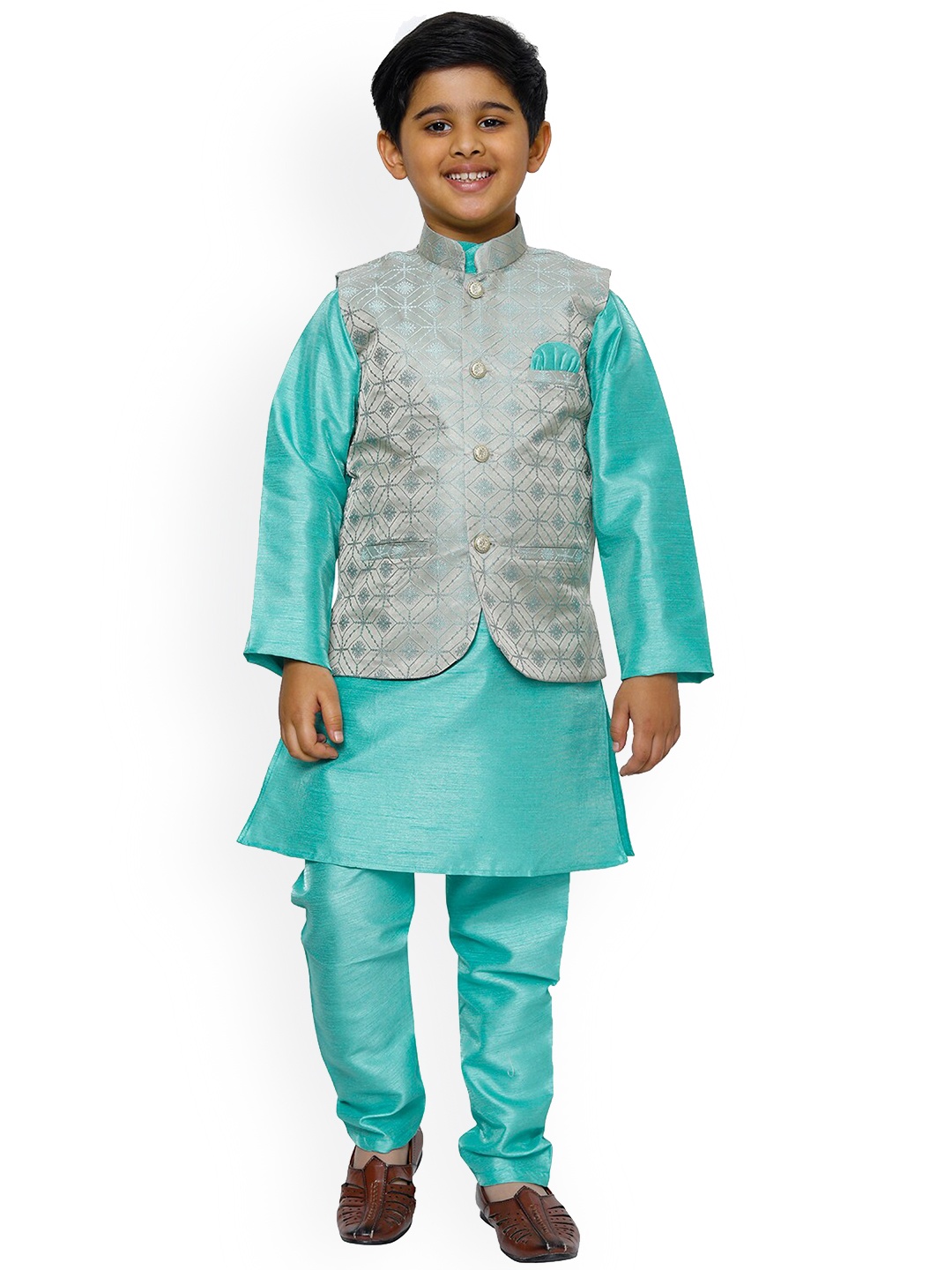 

Pro-Ethic STYLE DEVELOPER Kurta with Pyjamas With Waistcoat, Green