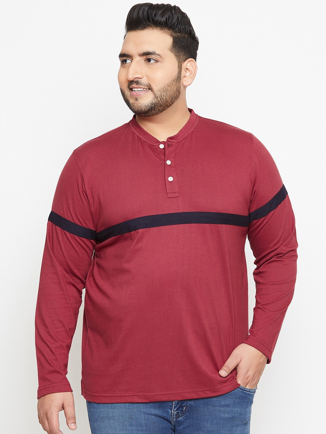 

bigbanana Plus Size Cotton T-shirt, Maroon