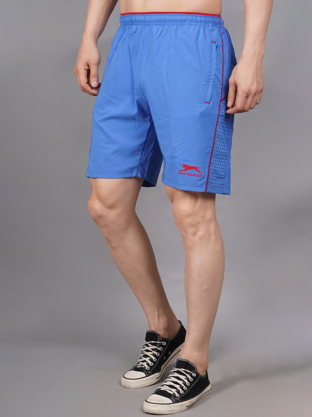 

Shiv Naresh Men Mid-Rise Rapid-Dry Training or Gym Sports Shorts, Blue