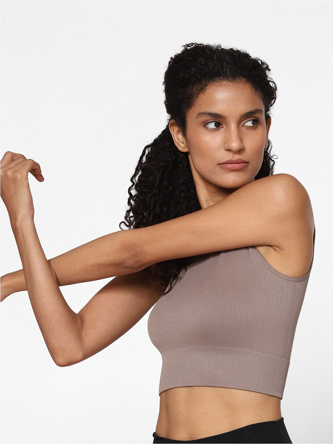 

ONLY Solid Crop Top, Brown