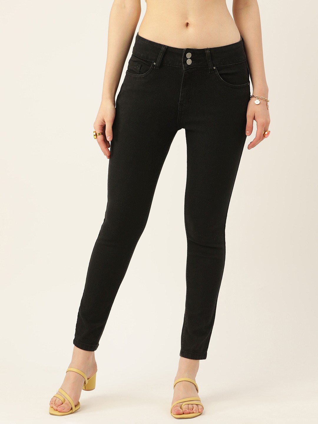 

DressBerry Slim Fit High-Rise Jeans, Black
