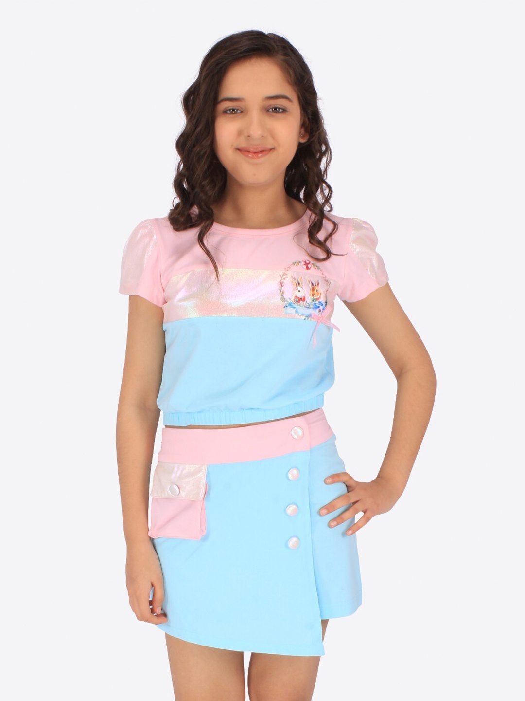 

CUTECUMBER Girls Top with Skirt, Pink