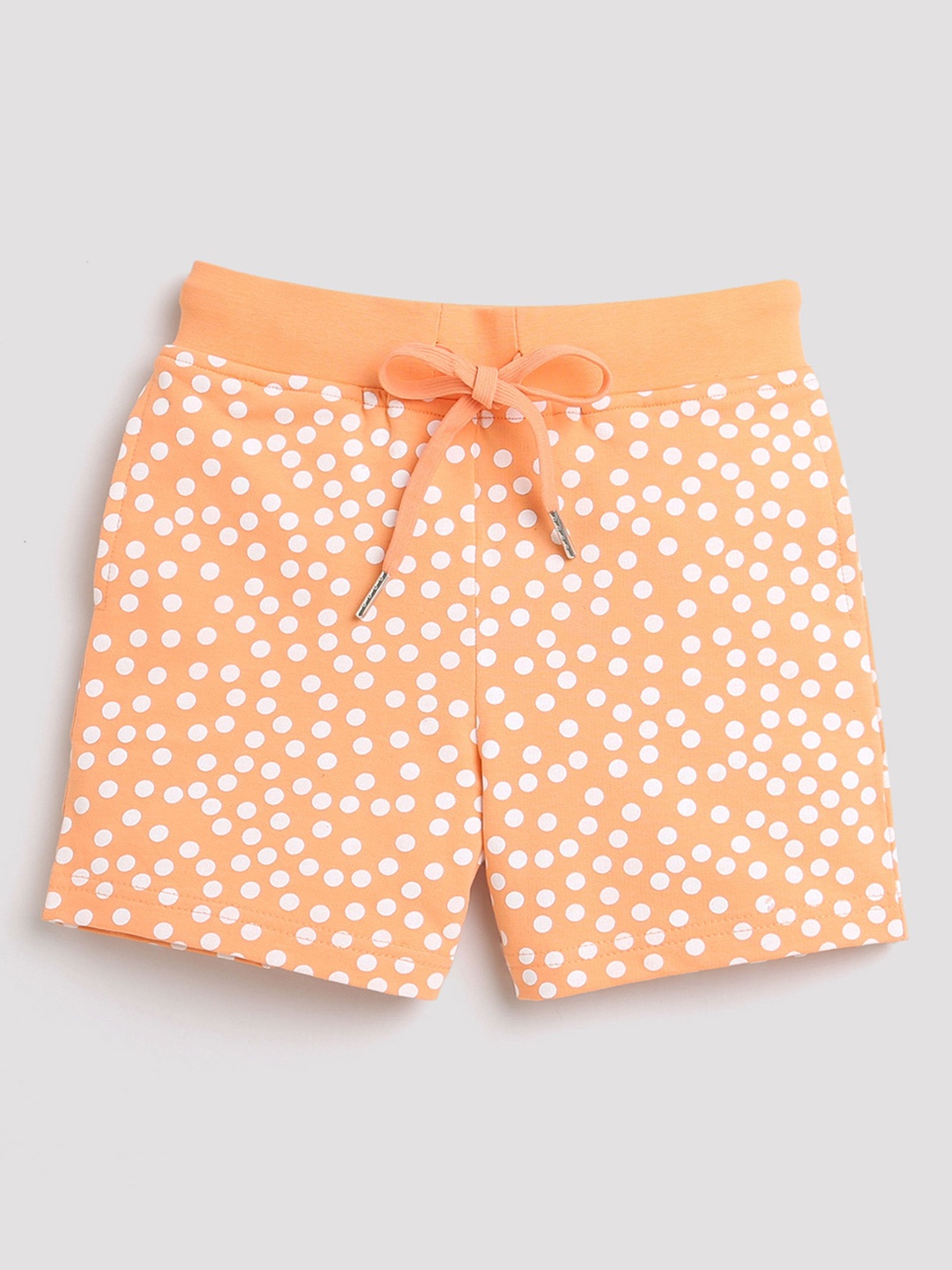 Tiny Girl Girls Printed Cotton Outdoor Shorts, Peach