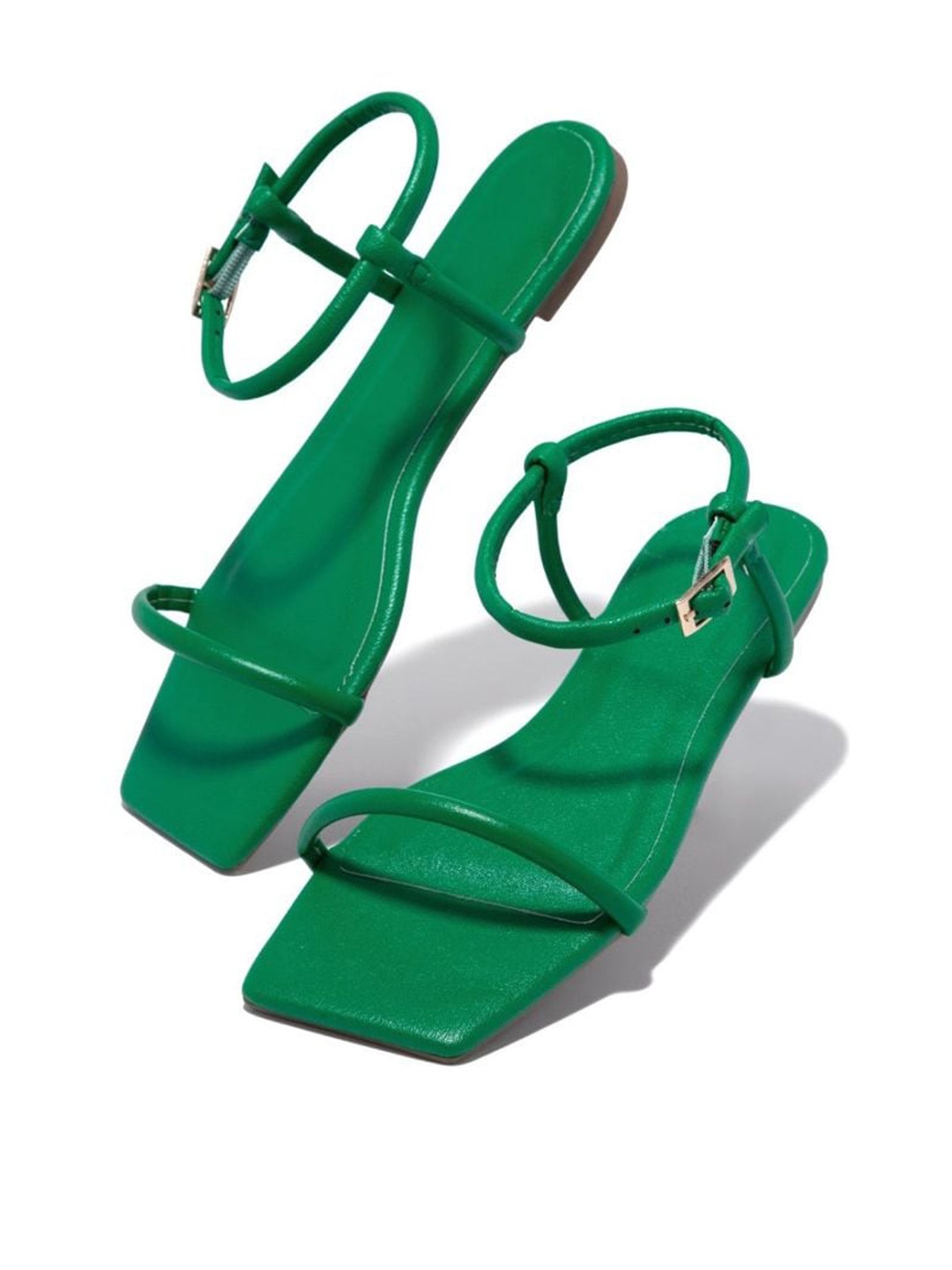

Shoetopia Girls Open Toe Flats With Buckle, Green