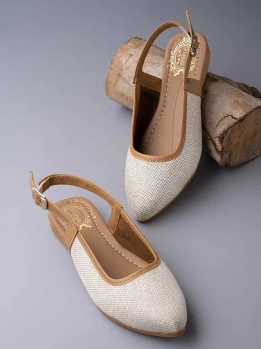 

Shoetopia Girls Pointed Toe Mules With Backstrap, White