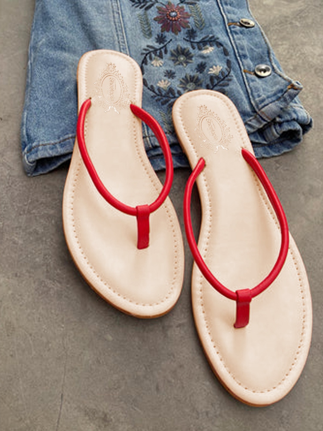 

Shoetopia Girls Open Toe Flats, Cream